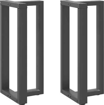 Image de Pieds de table de bar en T, 2 pièces, anthracite, 50 x 35 x (90-91) cm, acier