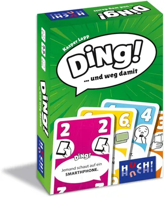 Produktbild von HUCH! | DING! | Kartenspiel als Partyspiel | Familienspiele & Gesellschaftsspiele | Reisespiel | Spiele Klassiker: Bekanntes Spielprinzip mit interaktiven Elementen | für 2 bis 7 Spieler ab 8 Jahren