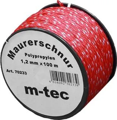 Produktbild von MMXX Lot-Maurerschnur 100 m Rolle, 1,7 mm, rot/weiß, Polypropylen