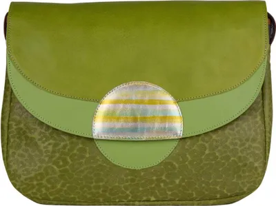 Produktbild von grüne Damen Leder Umhängetasche Rainbow
