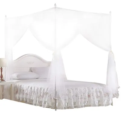 Imagen del producto de Solidchoice: Cortina de cama de lujo con mosquitera y tres aberturas