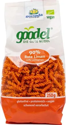 Produktbild von Goodel - 90% Rote Linsen Nudeln 250g 3er Pack