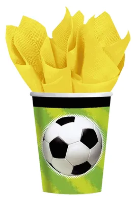 Produktbild von amscan 587040 Motivbecher Fussball - 0,25 l, Pappe, 8 Stück
