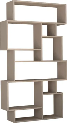 Produktbild von DECORTIE Karmato Modernes Bücherregal Display Unit Mokka Grau 96 x 26 x 169 cm