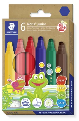Produktbild von STAEDTLER Noris junior 329 Fasermaler Etui mit 6 Farben