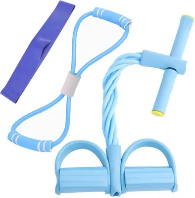 Obrázok produktu pre Fitness elastická bandáž pre pedále, sada 2 odporových pásov, pre cvičenia brucha a pásu