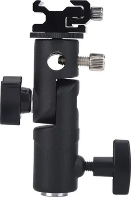 Image de Support de flash de type E en alliage d'aluminium Adaptateur pour montage sur griffe chaude Support de parapluie