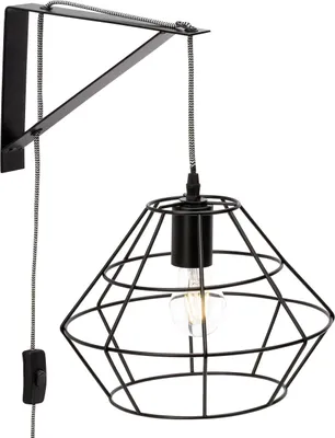 Produktbild von Brilliant Wandleuchte Aldo Schwarz/Matt Ø27,5cm max. 60W E27 ohne Leuchtmittel mit Schalter