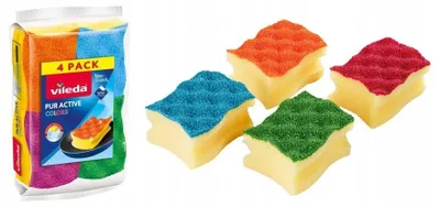 Produktbild von Vileda Pur Active Colors Scheuerschwamm - 4 Stück, Kratzfest