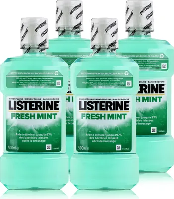 Produktbild von Listerine Fresh Mint 500ml - Für die tägliche Mundspülung (4er Pack )