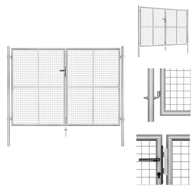 Produktbild von vidaXL Gartentor Verzinkter Stahl 306 x 225 cm Silbern - Gartentore