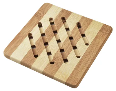 Zdjęcie produktu dla Podkładka pod garnek z bambusa Allesken RAIS 15 x 15 cm, kolor naturalny, 1 sztuka