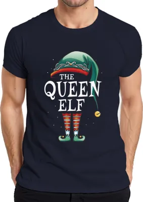 Produktbild von Queen Elf Weihnachten Partnerkostüm - Weihnachtsgeschenk Christmas Herren T-Shirt, Navy, M