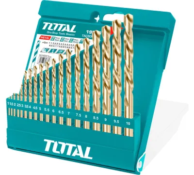 Produktbild von Metallbohrer Total TACSD0195 Metallbohrer, Satz mit 19 Stück, HSS, 1-10 mm