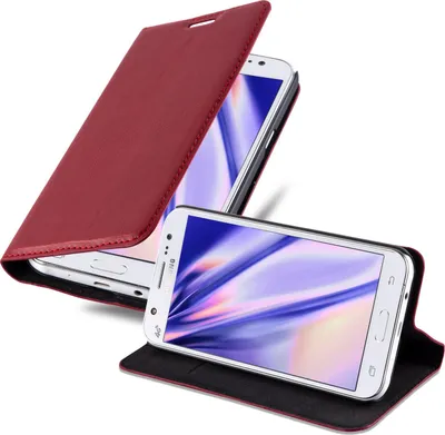 Produktbild von Cadorabo Hülle für Samsung Galaxy J5 2015 Schutz Hülle in Rot Handyhülle Etui Case Cover Magnetverschluss
