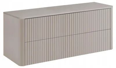 Produktbild von Rodan Waschbeckenunterschrank 120cm - mit Platte - Hängend - Geriffelt Kaschmir - Push-to-Open - LINEA