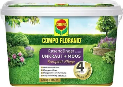 Zdjęcie produktu dla COMPO Floranid® Nawóz do trawników przeciw chwastom Mech Kompleksowa pielęgnacja 6kg