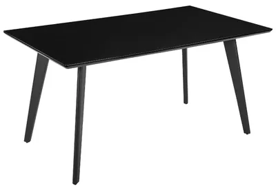 Produktbild von BELIANI Esstisch Schwarz Tischplatte 150 x 90 cm Metallbeine Küchentisch Traditionell