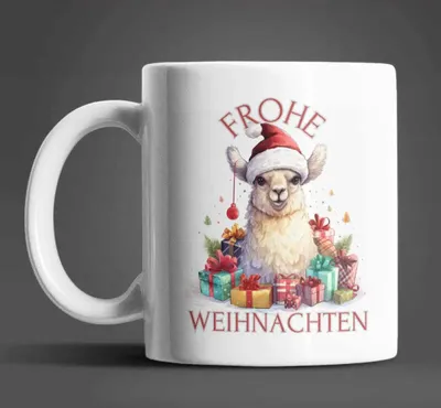 Produktbild von Weihnachten Lama Kaffeetasse Teetasse Tasse Geschenkidee 330 ml