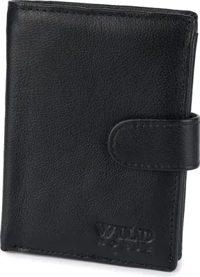 Productafbeelding van Wild Horse Heren leren portemonnee, zwart, met RFID-bescherming