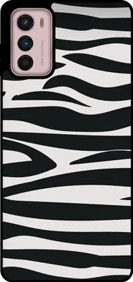 Produktbild von Smartphonica Handytasche passend für Motorola Moto G42 mit Zebradruck - TPU Rückseite Abdeckung Fall Zebra-Design - Schwarz Weiß