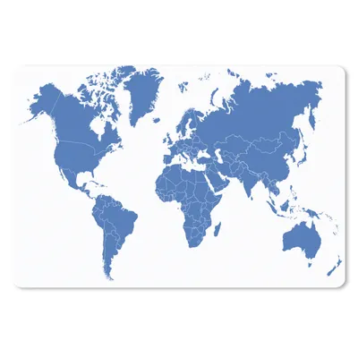 Produktbild von MuchoWow® Schreibtischunterlage Weltkarte - Blau - Minimalismus 60x40 cm - XXL Mauspad - Großes Mauspad