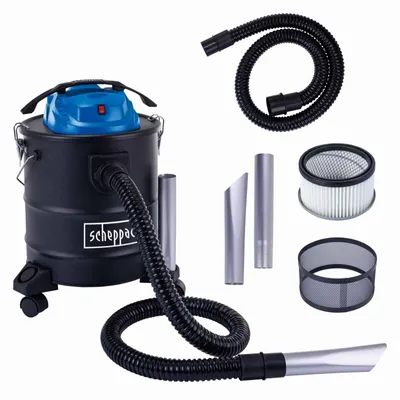 Produktbild von Scheppach Aschesauger AVC25 - 1300W / 20 kPa | 20L Behälter | 1,5m feuerfester Schlauch | inkl. Fahrvorrichtung & Zubehör - für Kamin, Grill, Holzofen