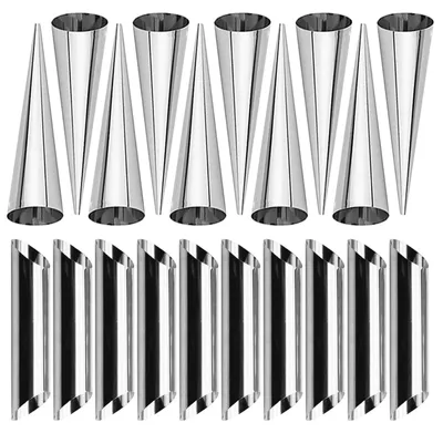 10er Set Cremetüten-Formen 5 Zoll Edelstahl Backformen