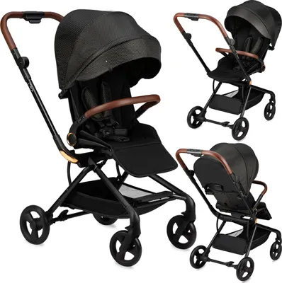 Produktbild von MoMi ADELLE Kinderwagen schwarz, leicht, wendig