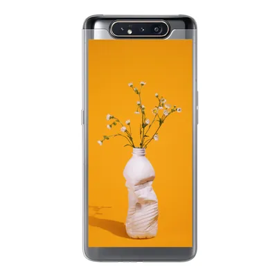 Produktbild von MuchoWow® Handyhülle Schutzhülle Hülle für Samsung Galaxy A80 Flasche - Blumenstrauß - Gelb Silikon Softcase Handy Hülle - Schutzdeckel