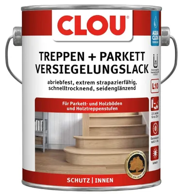 Produktbild von Aqua Clou Treppen- & Parkettlack 2,5 L seidenglänzend