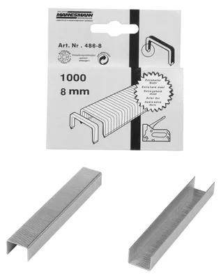 Obrázek produktu pro BRÜDER MANNESMANN  M 486-08 BRÜDER MANNESMANN Heftklammern, 8 mm, verzinkt, 1.000 Stück