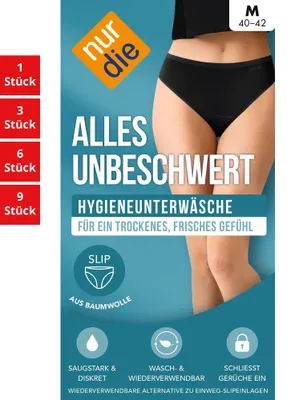 Produktbild von NUR DIE Damen Slip 1-Pack Hygienewäsche Alles Unbeschwert - schwarz - Größe 48-50