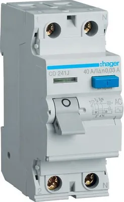 Image de 40 A, 30 mA, disjoncteur différentiel bipolaire, type AC