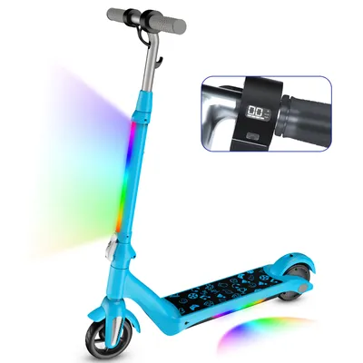 Produktbild von Elektroscooter Kinder Alter 6-12 Jahren Blau Elektroroller 6 Zoll E-Roller Kinder Klappbar Kinderroller Aluminium E-Scooter EU Version