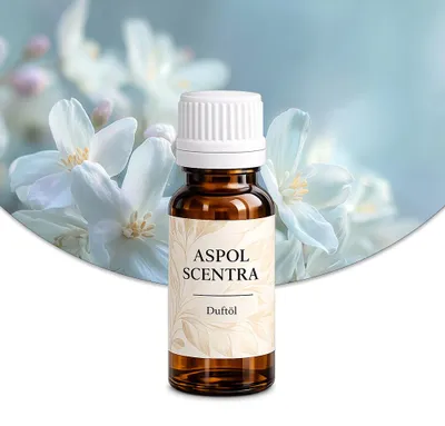 Produktbild von Aspol Scentra Jasmin UFIGREEN Duftöl für Kerzen 20 ml, KI-generiertes Bild