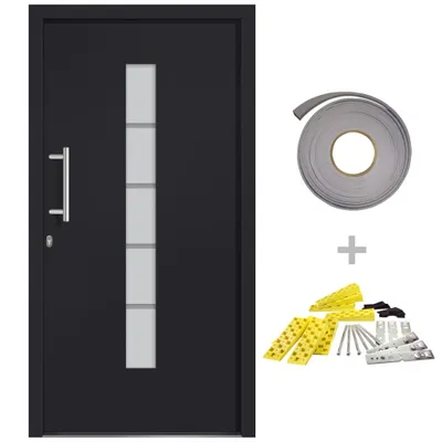 Obrázek produktu pro vchodové dveře vidaXL z hliníku a PVC antracit 110x210 cm