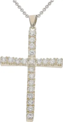 Produktbild von JuwelmaLux Kreuz Anhänger 925/000 Sterling Silber mit synth. Zirkonia JL30-02-3627