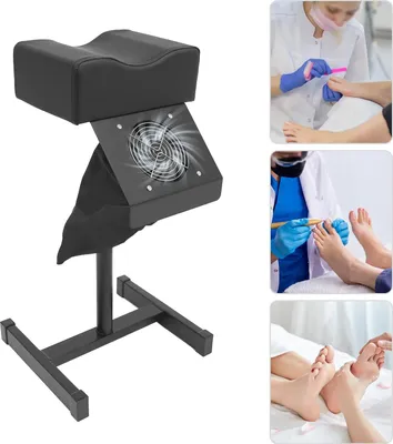 Produktbild von YIYIBYUS, Pediküre-Hocker/Maniküre-Stuhl, höhenverstellbar mit Fußstütze und Reinigungslüfter, schwarz