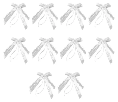 Produktbild von 20x Autoschleifen Hochzeit mit Herz Spitze Autoschmuck Hochzeit Brautauto Hochzeitsdeko Band Schleifen für Hochzeitsauto Geschenk Deko 26x13cm