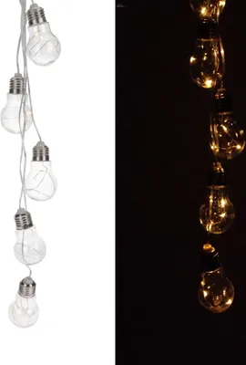 Produktbild von LED Lichterkette 5 Glühlampen klar warmweiß Batteriebetrieb Dekobeleuchtung