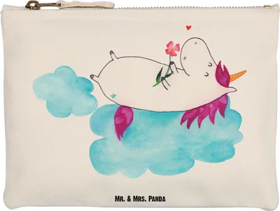 Produktbild von Mr. & Mrs. Panda Waschbeutel Einhorn Verliebt Grösse XL Große - Weiß - Geschenk, Liebe, beauty case, kosmetiktäschchen, Federmappe, Einhörner, Liebesbeweis, Unicorn
