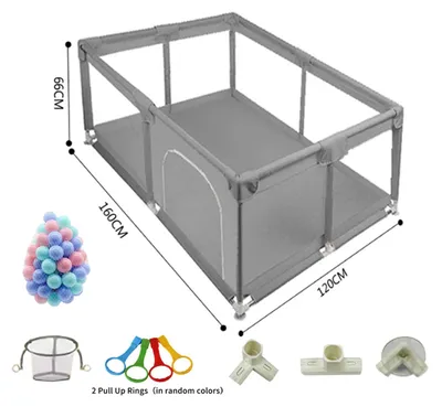 Immagine prodotto di Recinto gioco per bambini - Area attività - 1,6 x 1,2 m - Vasca con palline - Pieghevole - Rete traspirante - Barriera di sicurezza - Struttura stabile