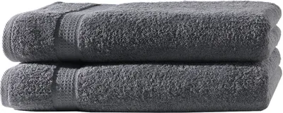 Produktbild von 2er Set Frottee Handtücher Elegance 50x100 cm 100% Baumwolle 500 gsm Handtuch anthrazit