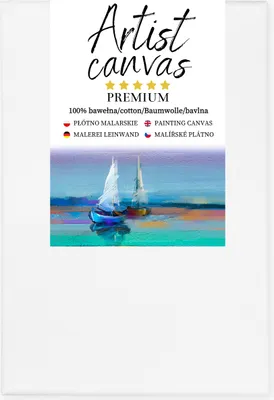 Produktbild von Leinwand auf Keilrahmen 100% Baumwolle 280 g/m² Weiß grundiert 80X100 cm