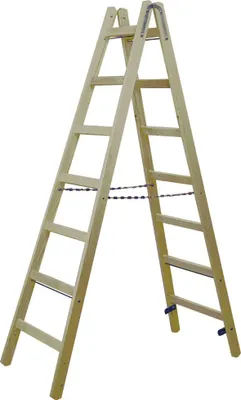 Produktbild von Stabilo Sprossen-Doppelleiter Holz 2 x 7 Sprossen