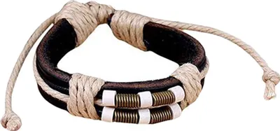 Produktbild von Punk Uni geflochtenes Seil Kunstleder handgefertigtes Armband Armreif Schmuck Geschenk-Schwarz