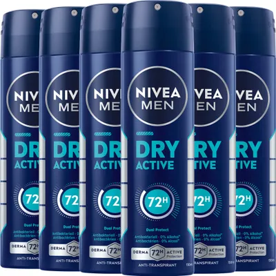 Produktbild von NIVEA Deodorant Men Dry Active Deo Spray, 6 x 150ml