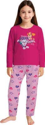 Produktbild von Paw Patrol Schlafanzug für Mädchen - Girls Rule - Kinder Pyjama Set Langarm Oberteil mit Hose Rosa/Pink 98-104