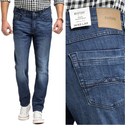 Produktbild von MUSTANG, Herren Jeanshosen, Slim fit, Washington straight, W36 L32, Blau, Jeans, baggyjeans, buggy